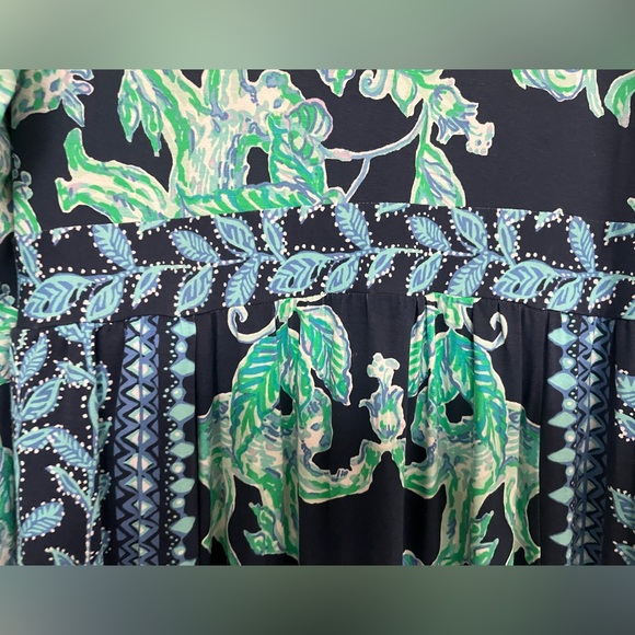 EUC Lilly Pulitzer Micole knit maxi dress Navy Sweet parakeet 12 - Picture 6 of 9